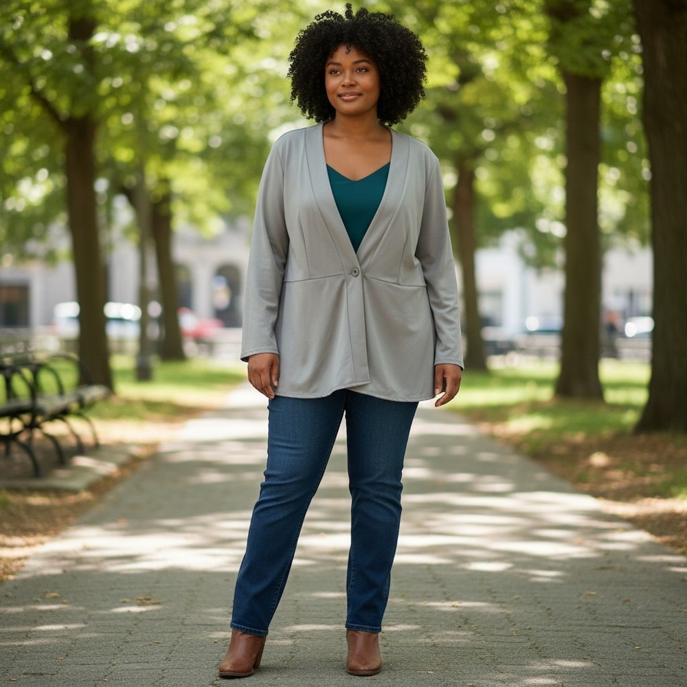 Halara V-Neck Single Button Front Work Peplum Jacket